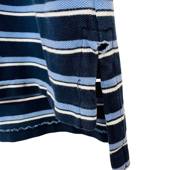 Polo by Ralph Lauren - Men's Blue Stripe Short Sleeve Polo - Size: M - Picture 4 of 5
